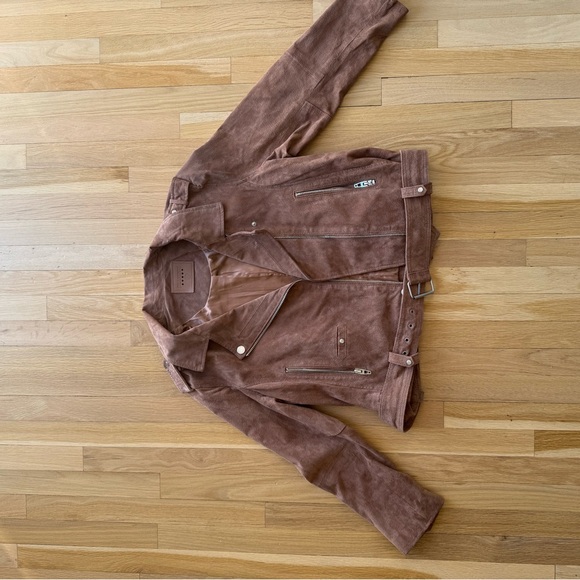 BLANKNYV Brown Suede Moto Jacket - Picture 2 of 2